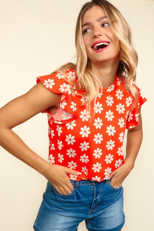 Daisy Ruffle Short Sleeve Blouse