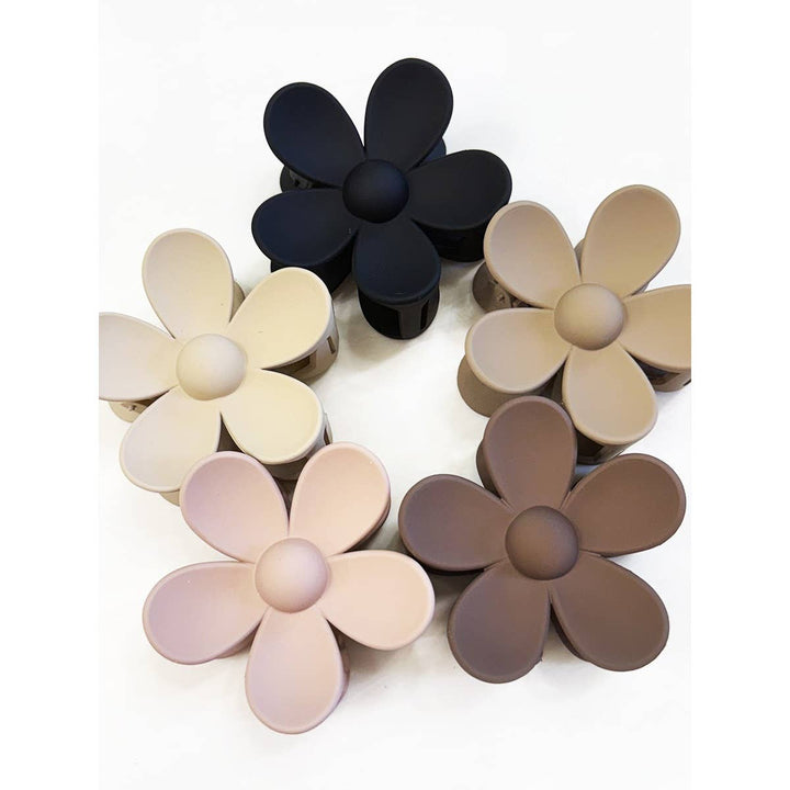Matte Neutral Color Daisy Hair Clips: MIX COLOR