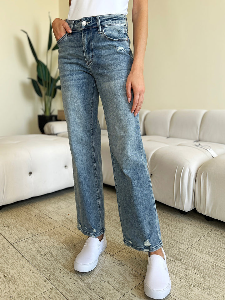 Judy Blue High Waist Distressed Straight Jeans *ONLINE EXCLUSIVE*