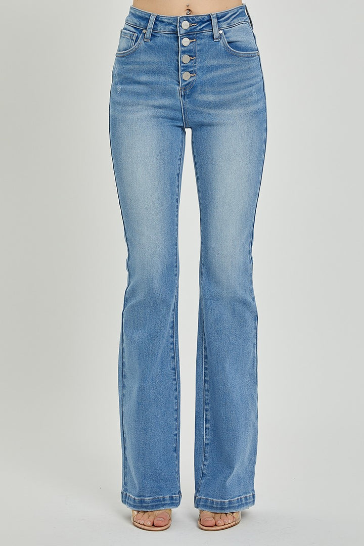 RISEN High Rise Button Fly Bootcut Jeans *ONLINE EXCLUSIVE*