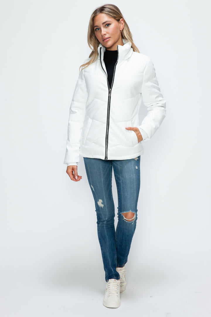 Pocketed Zip Up Puffer Jacket with Removable Hood *ONLINE EXCLUSIVE*