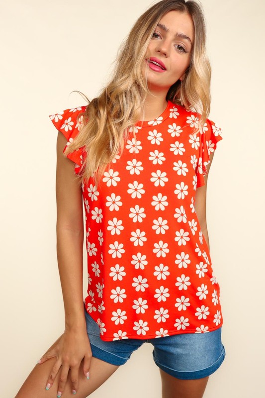 Daisy Ruffle Short Sleeve Blouse