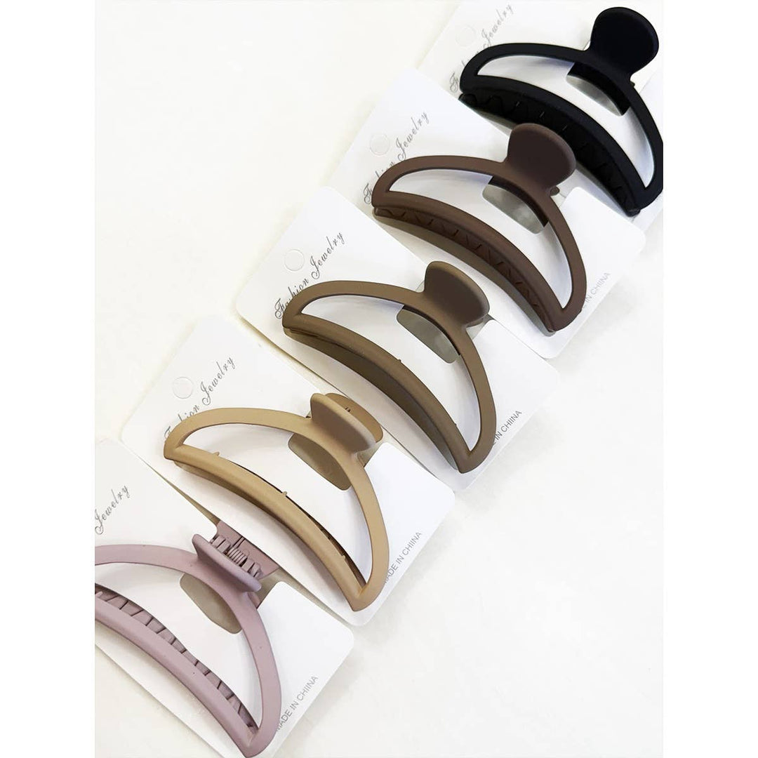 Minimalist Matte Half Moon Hair Claw Clips: MIX COLOR