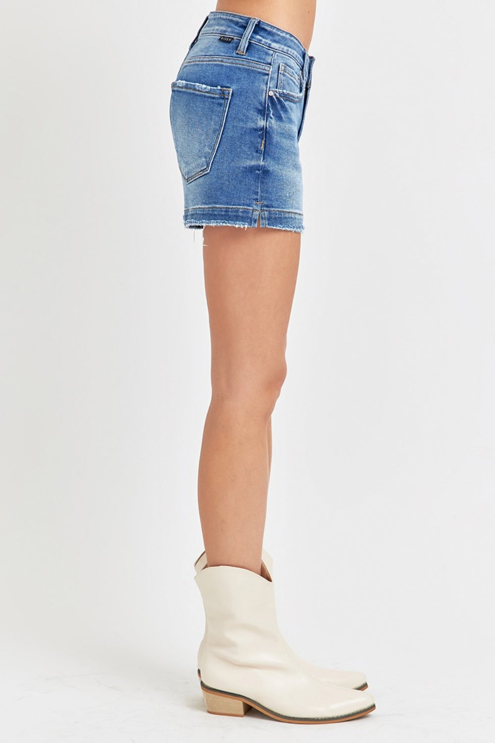 RISEN Low Rise Slit Denim Shorts *ONLINE EXCLUSIVE*