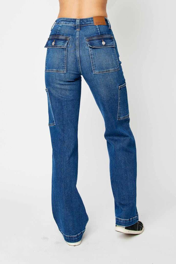 Judy Blue High Rise Wide Leg Cargo Jeans