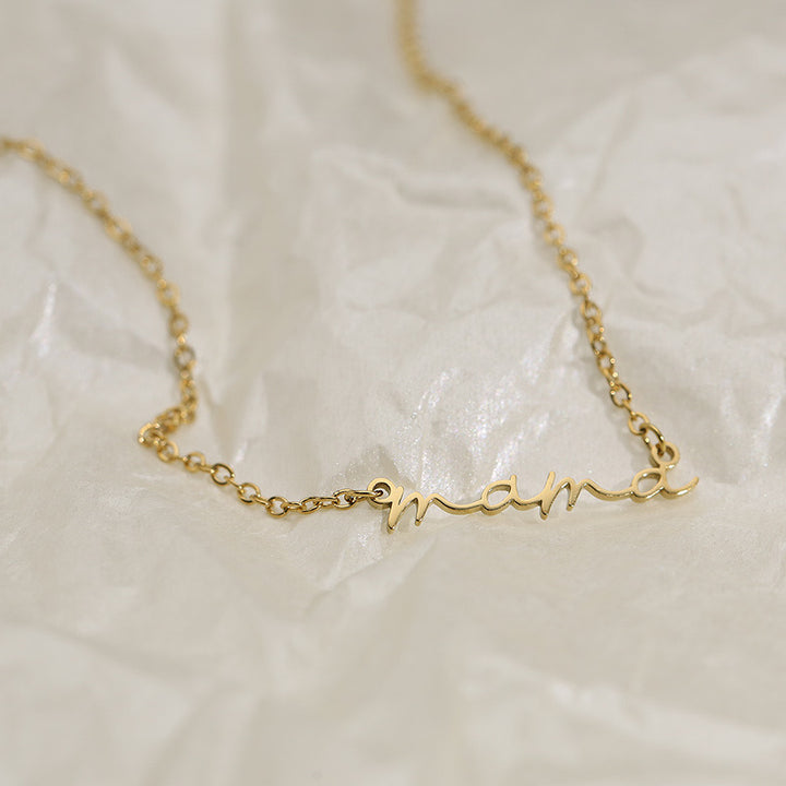 Mama Script Necklace