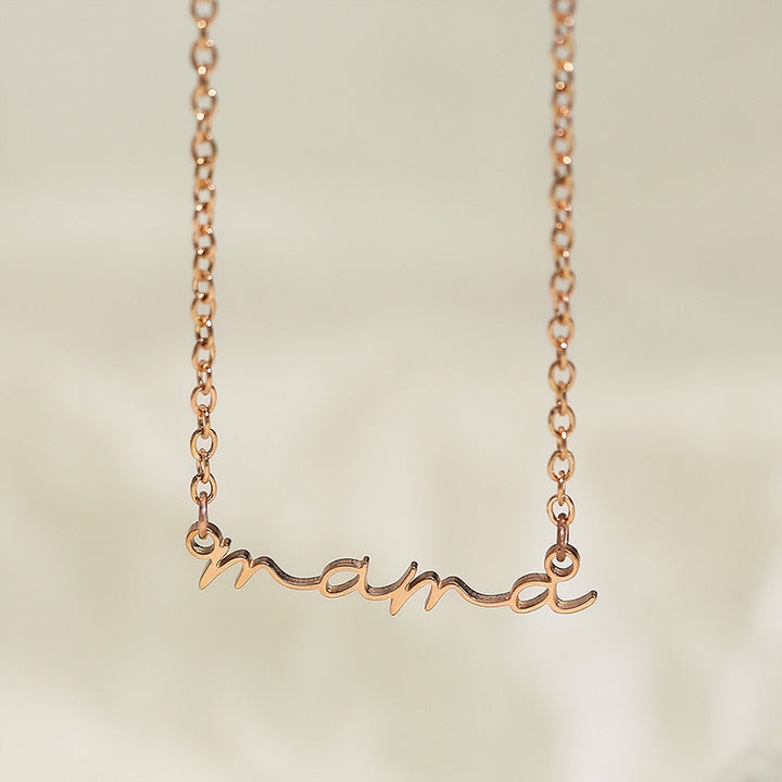 Mama Script Necklace