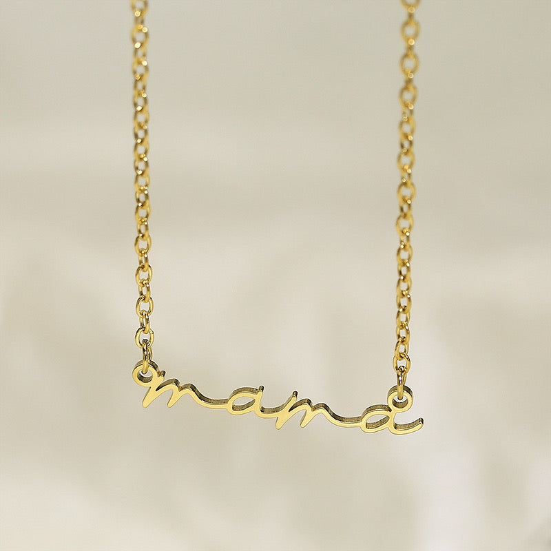 Mama Script Necklace