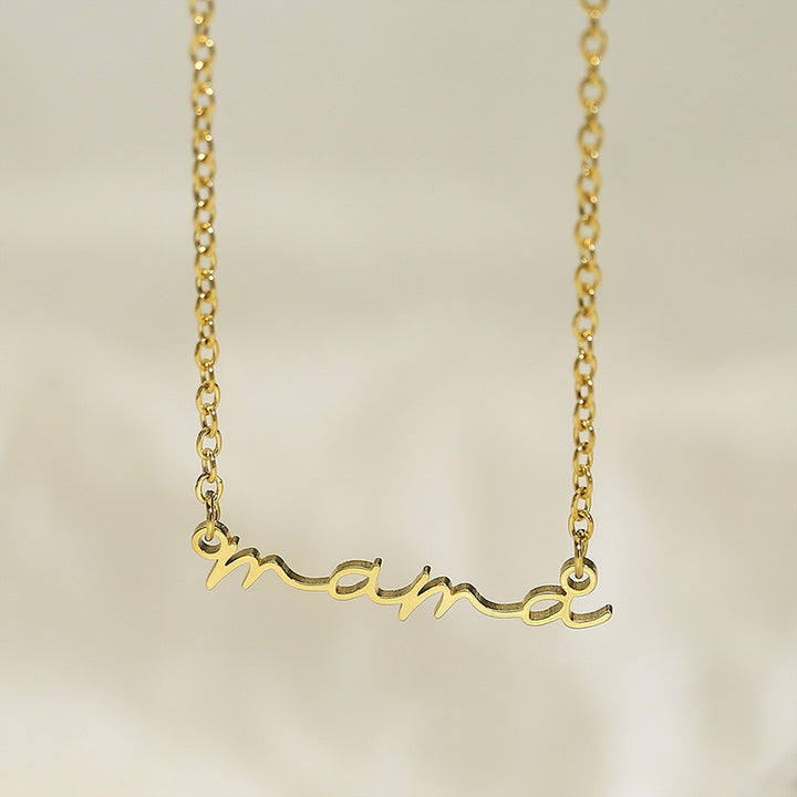 Mama Script Necklace